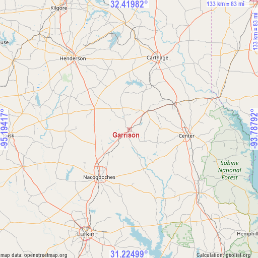 Garrison on map
