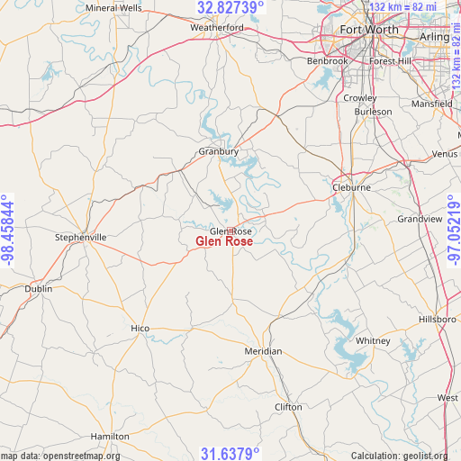 Glen Rose on map