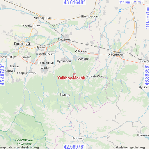 Yalkhoy-Mokhk on map