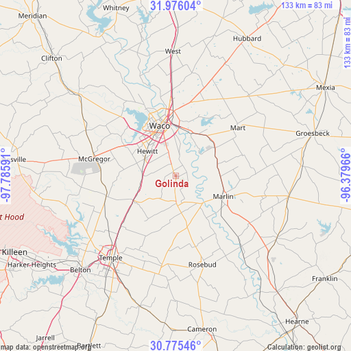 Golinda on map