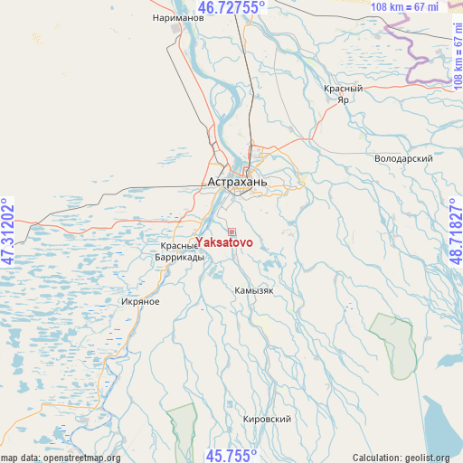 Yaksatovo on map
