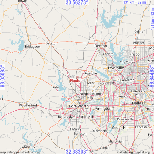 Haslet on map