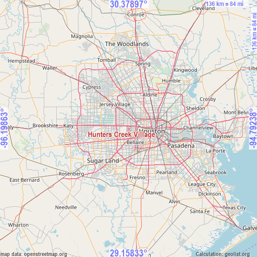 Hunters Creek Village on map