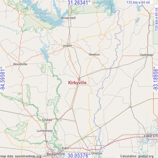 Kirbyville on map