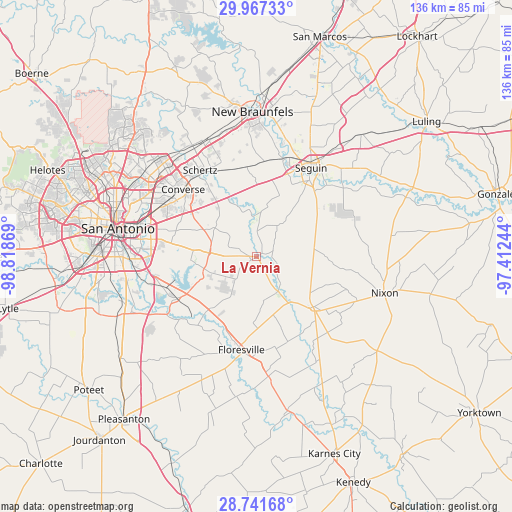La Vernia on map