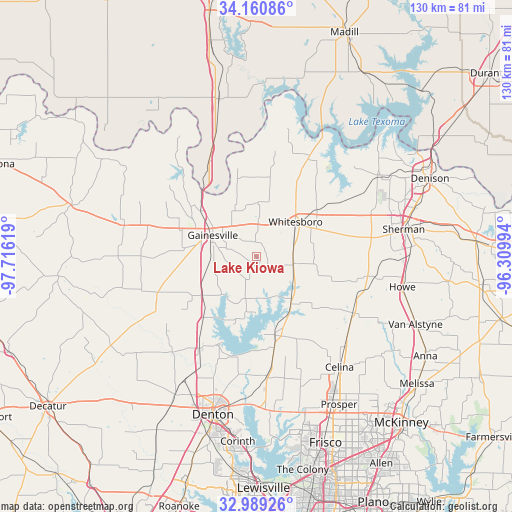 Lake Kiowa on map