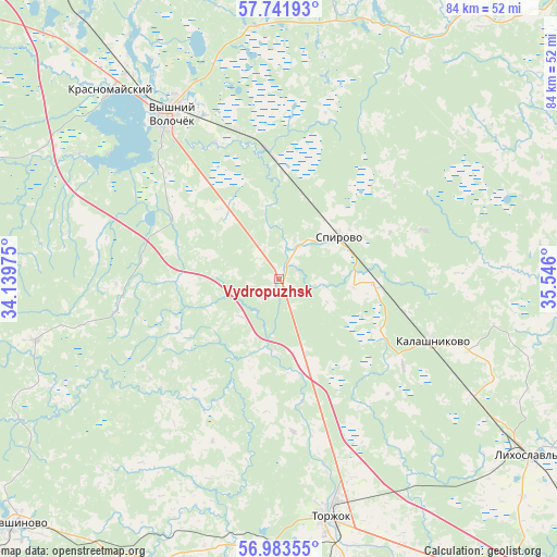 Vydropuzhsk on map