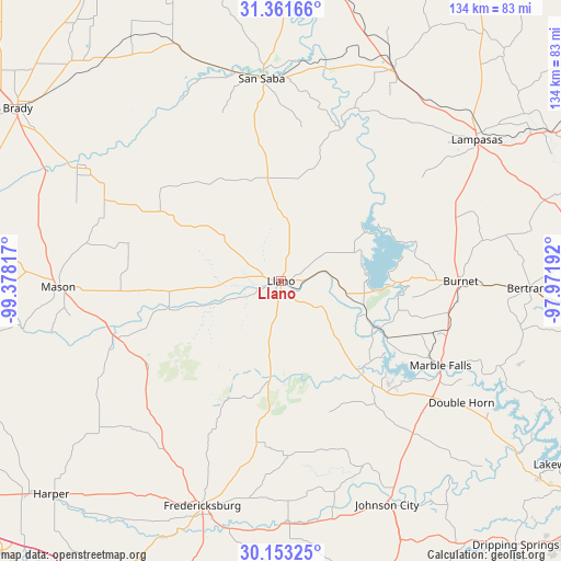 Llano on map