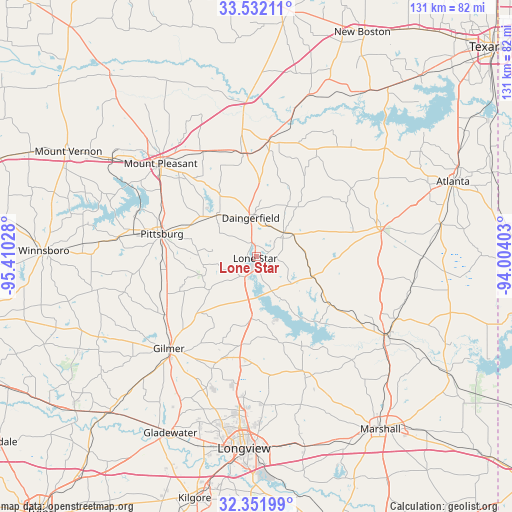 Lone Star on map