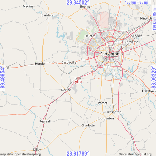 Lytle on map