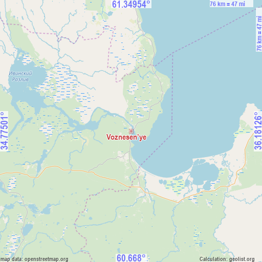 Voznesen’ye on map