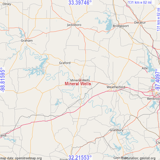 Mineral Wells on map