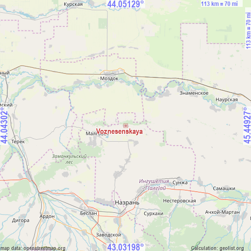 Voznesenskaya on map