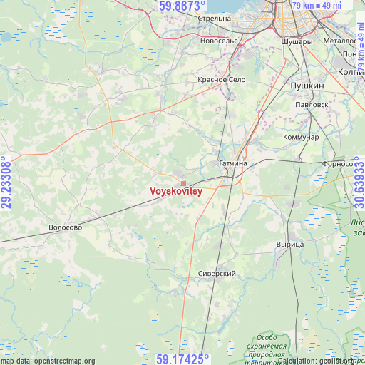 Voyskovitsy on map