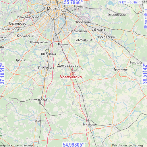 Vostryakovo on map