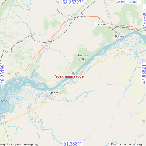 Voskresenskoye on map