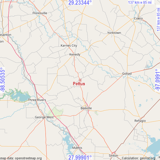 Pettus on map