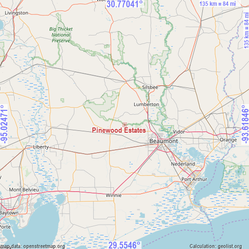 Pinewood Estates on map