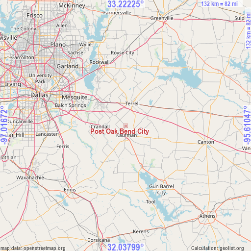 Post Oak Bend City on map