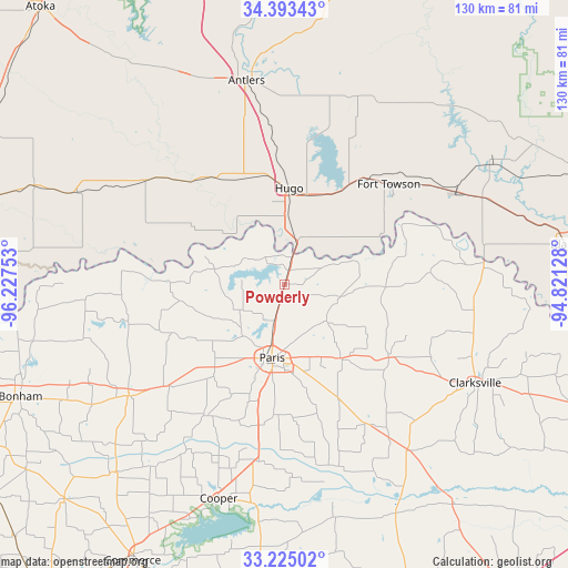 Powderly on map