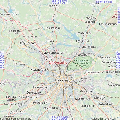 Altuf’yevskiy on map