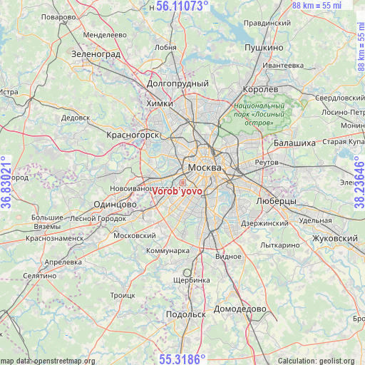 Vorob’yovo on map