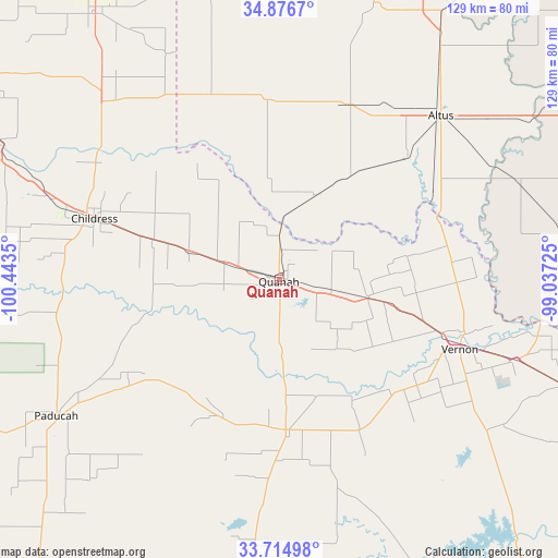 Quanah on map