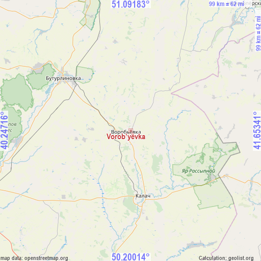 Vorob’yëvka on map