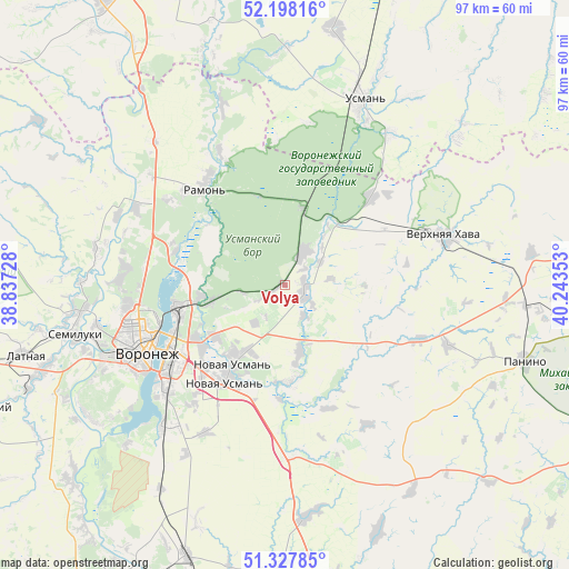 Volya on map