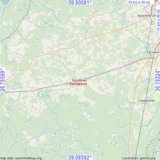 Volosovo on map
