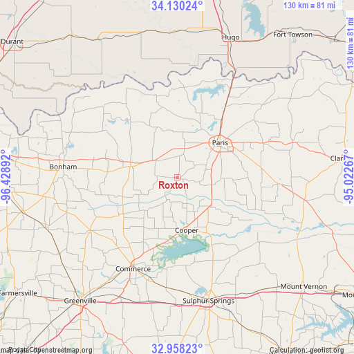 Roxton on map