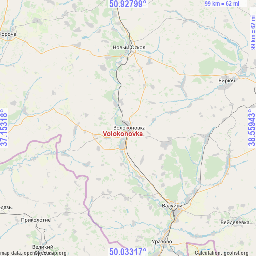 Volokonovka on map