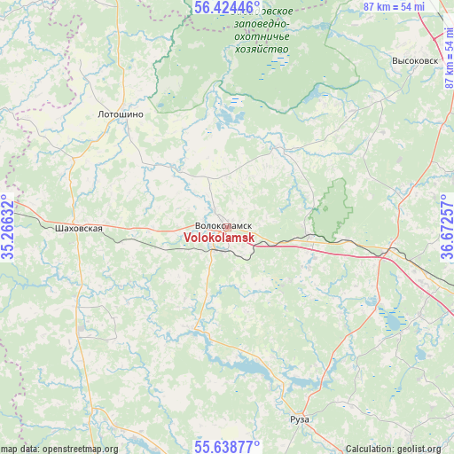 Volokolamsk on map