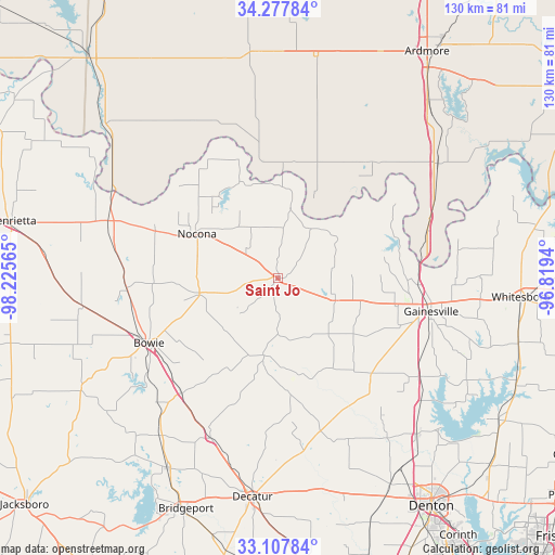 Saint Jo on map