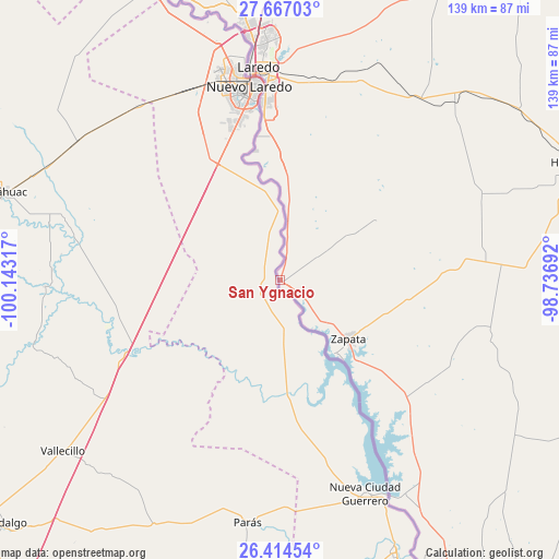 San Ygnacio on map