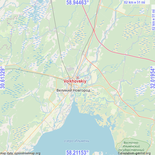 Volkhovskiy on map
