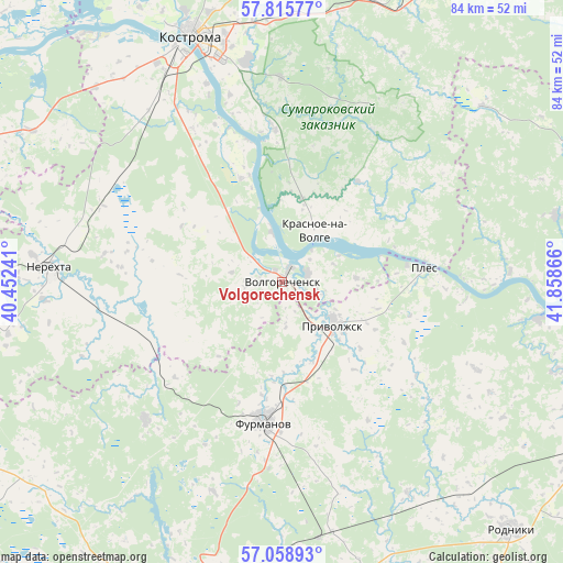 Volgorechensk on map