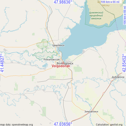 Volgodonsk on map