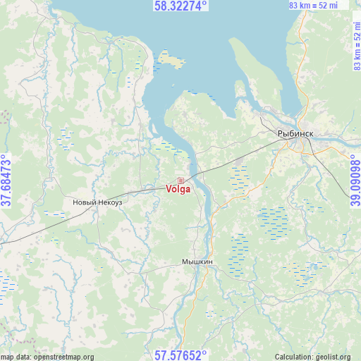 Volga on map