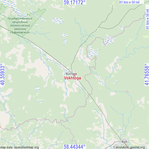 Vokhtoga on map