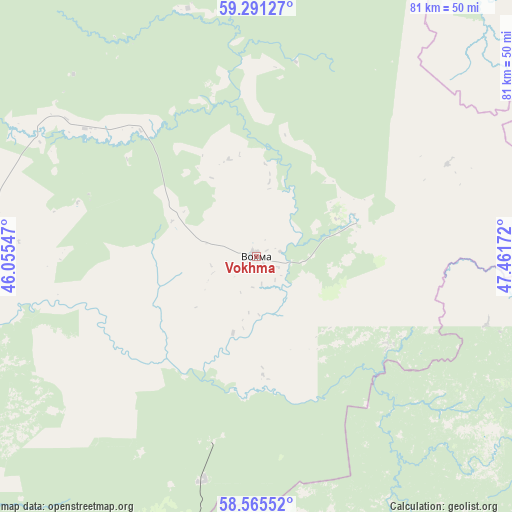 Vokhma on map