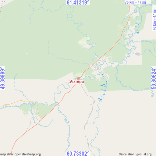 Vizinga on map