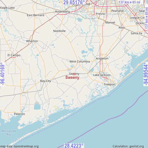 Sweeny on map