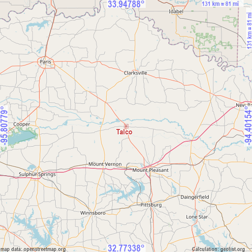 Talco on map