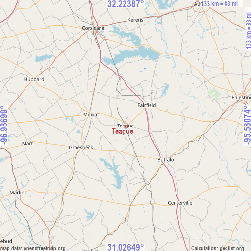 Teague on map