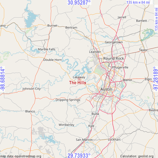 The Hills on map