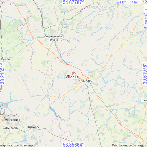 Vilenka on map