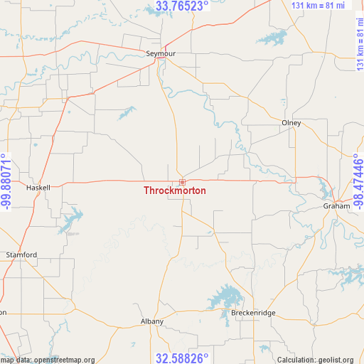 Throckmorton on map