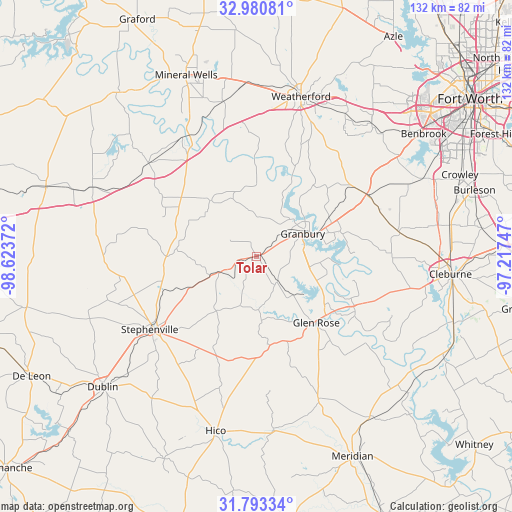 Tolar on map