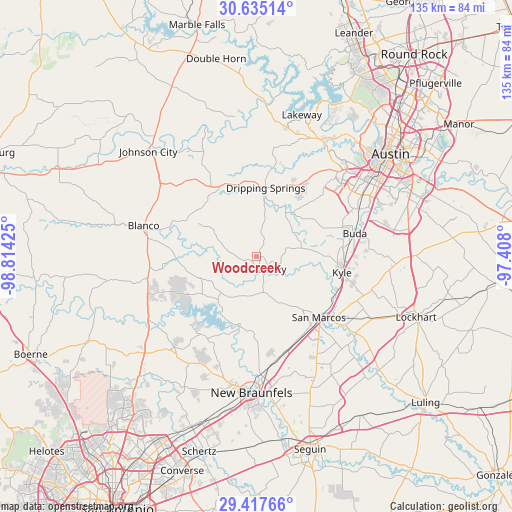 Woodcreek on map